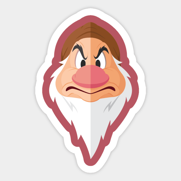 Grumpy Sticker by AJIllustrates